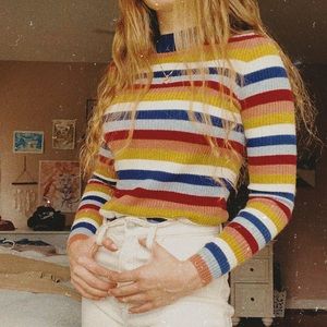 Retro Rainbow Stripe Madewell Sweater